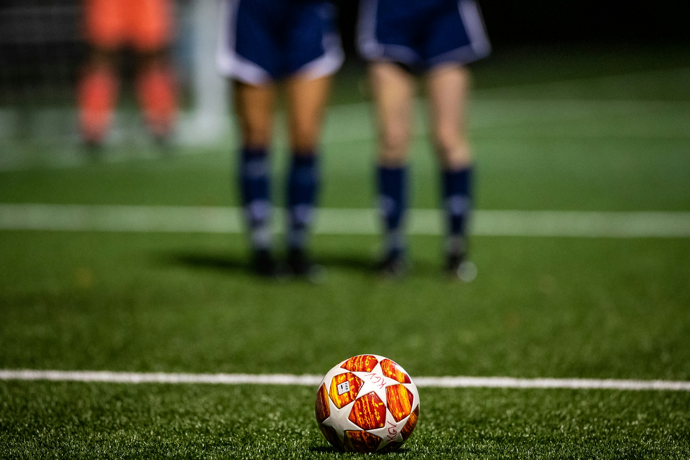 Young girls training at a soccer camp in Iowa, summer 2025
